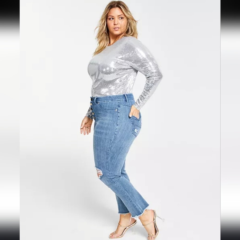 NWT Nina ParkerTrendy Plus Size Boyfriend Jeans, Size 24W